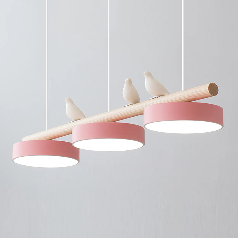 Elegant og Kunstnerisk Fuglependellampe Hængelampe Tech Butik Pink & L 79.8 cm x H 8.4 cm Hvid Ledning Varmt Lys