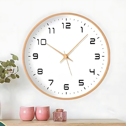 Elegant og stort vægur til moderne interiør Ure Tech Butik Træ 25 cm