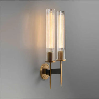 Elegant rillet glas væglampe Lamp Tech Butik
