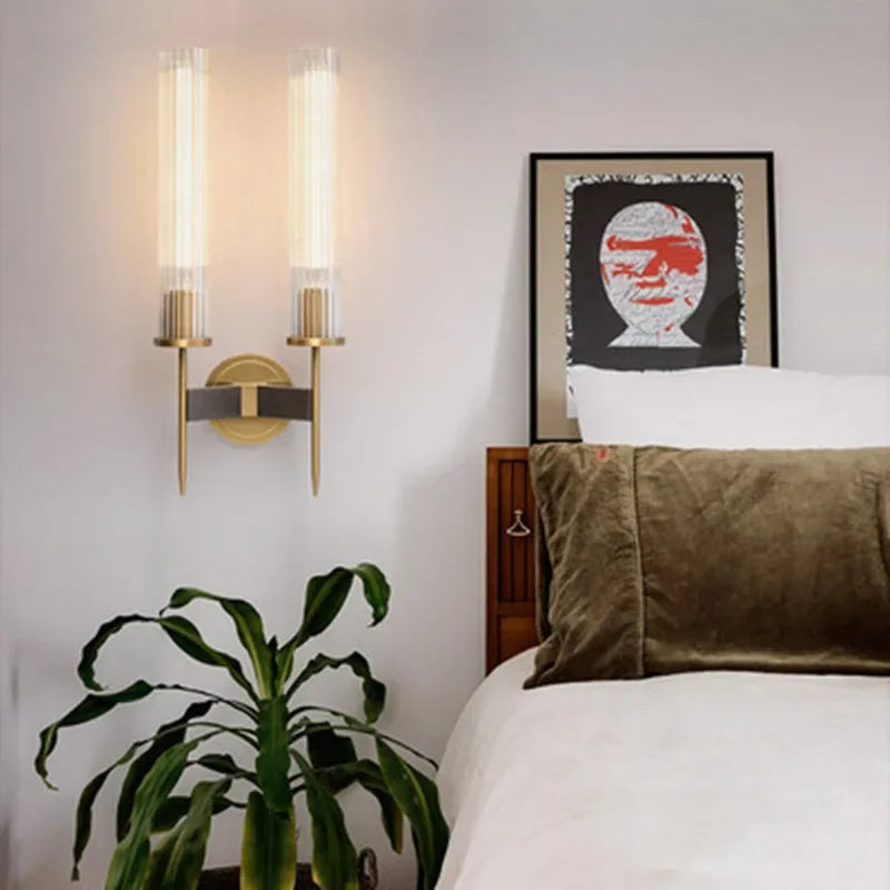 Elegant rillet glas væglampe Lamp Tech Butik