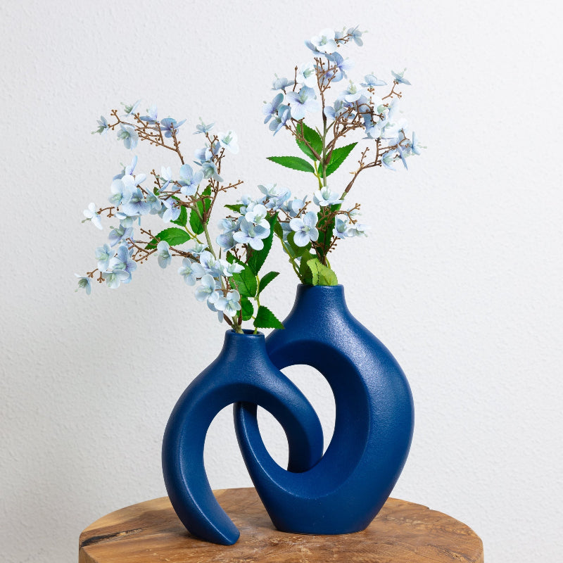 Elegant sammenflettet blomsterkrukke til smukke blomsterdekorationer Vaas Tech Butik Indigo Blå