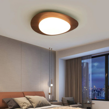 Elegant skandinavisk loftslampe Loftlamper Tech Butik Valnøddetræ Dia 30cm