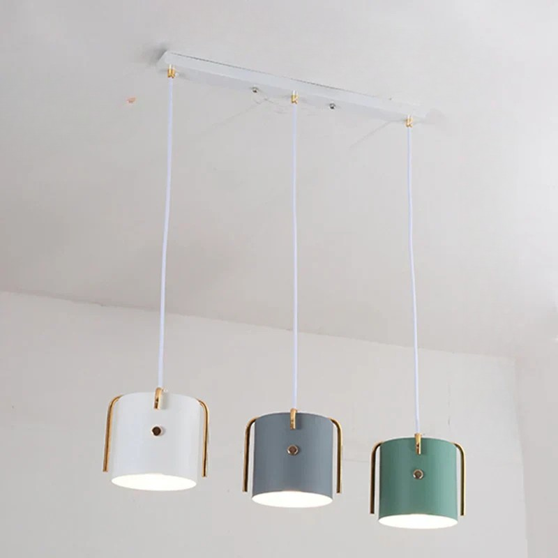 Enkel LED Pendellampe med Farverigt Design Hængelamper Tech Butik 3 hoveder Rektangel