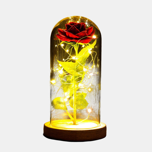 Evig Rose under Glas – Tidløs Gaveidé til Kærlighed og Fejring Kunstige blomster Tech Butik Rød Rose