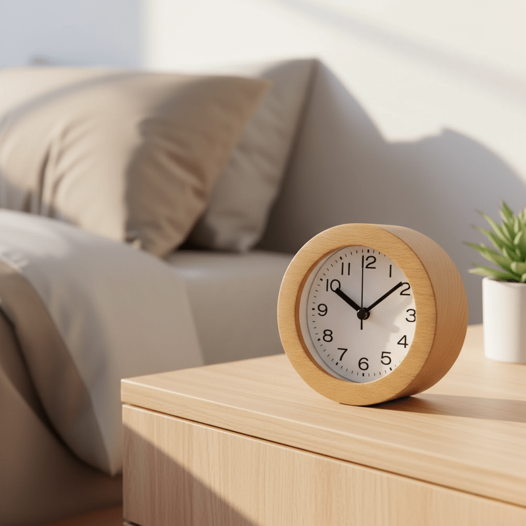 Stille Trævækkeur – Minimalistisk Vækkeur til Soveværelse & Studie Alarm Clocks Tech Butik