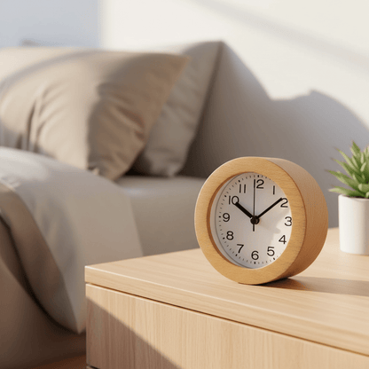 Stille Trævækkeur – Minimalistisk Vækkeur til Soveværelse & Studie Alarm Clocks Tech Butik