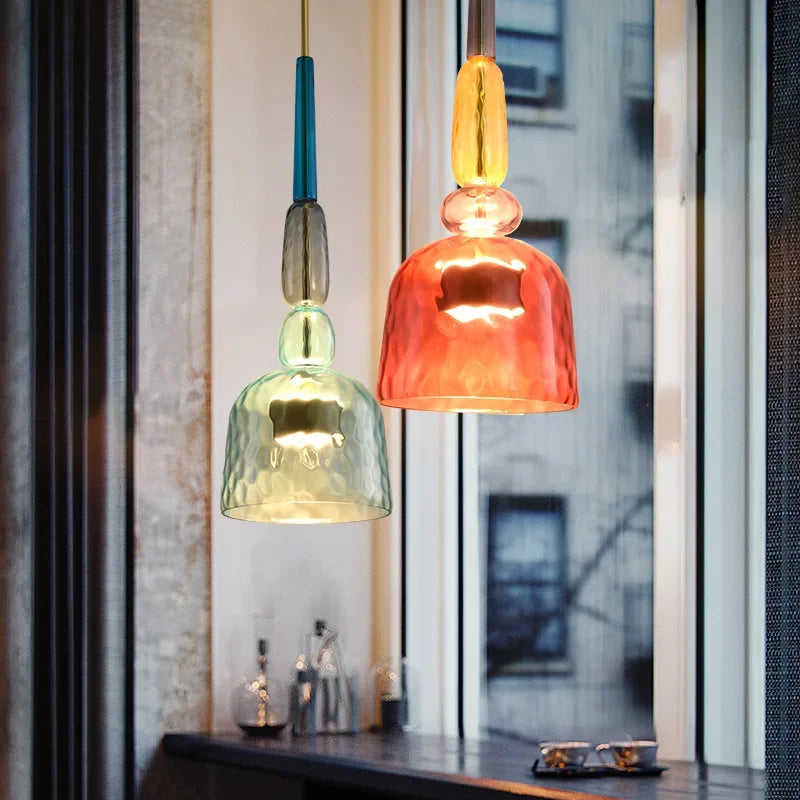 Farverig Glaspendellampe til Moderne Interiør Lamp Tech Butik