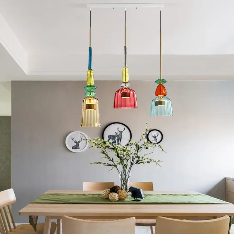 Farverig Glaspendellampe til Moderne Interiør Lamp Tech Butik