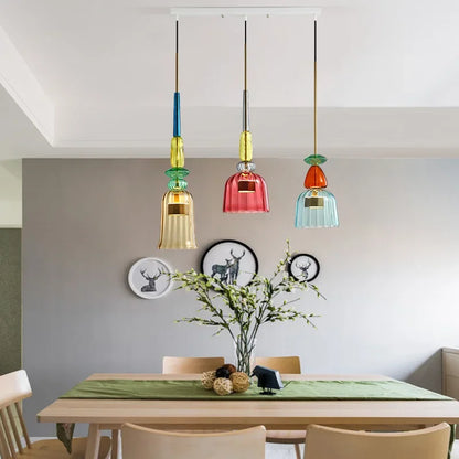 Farverig Glaspendellampe til Moderne Interiør Lamp Tech Butik