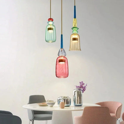 Farverig Glaspendellampe til Moderne Interiør Lamp Tech Butik