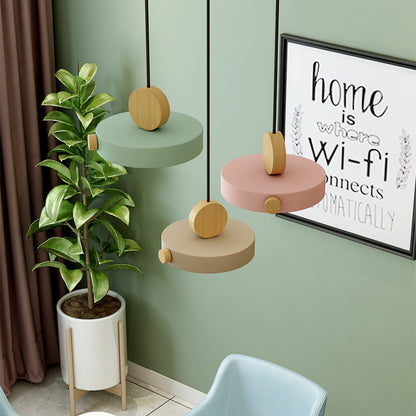 Farverig Mini Loftlampe med Trædetalje Hængelamper Tech Butik