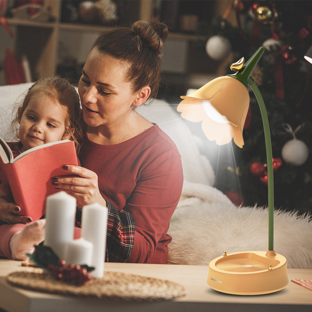 Minimalistisk Blomsterdesign Bordlampe – Legesyg Blomsterformet LED-lampe til Sengebord & Skrivebord Belysning Tech Butik