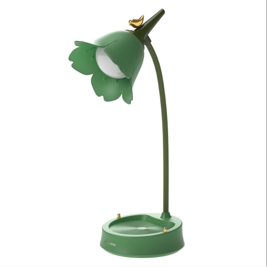 Minimalistisk Blomsterdesign Bordlampe – Legesyg Blomsterformet LED-lampe til Sengebord & Skrivebord Belysning Tech Butik Grøn