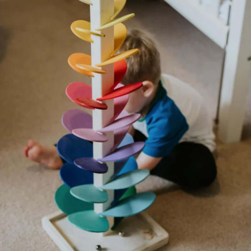 Farverig Træ-Kuglebane til Sjov og Lærerig Leg Toy Tech Butik