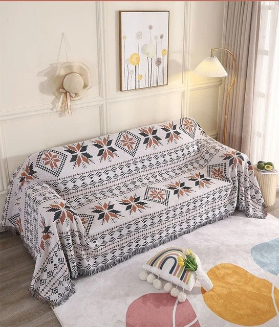 Farverigt Vævet Tæppe – Hygge og Elegance til Dit Hjem Kastetæpper Tech Butik 6 130x160cm