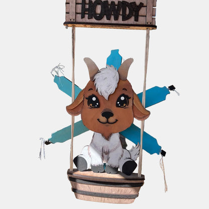 Finurlig Dyre Vindspinner til Havehygge Dekoration Tech Butik Ged
