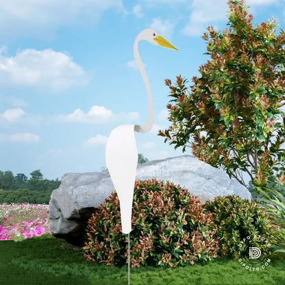 Finurlig Flamingo Vindspinner til Haven Dekoration Tech Butik Hvid