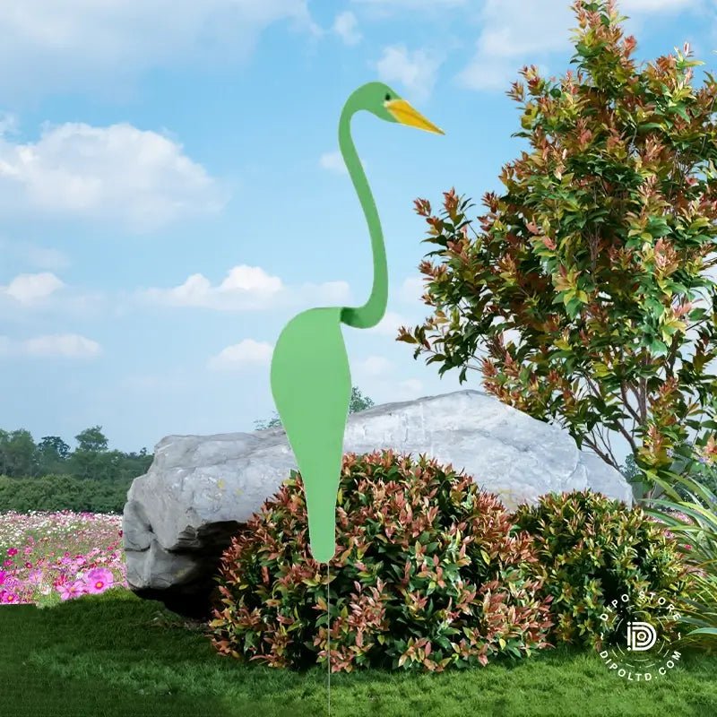 Finurlig Flamingo Vindspinner til Haven Dekoration Tech Butik Grøn