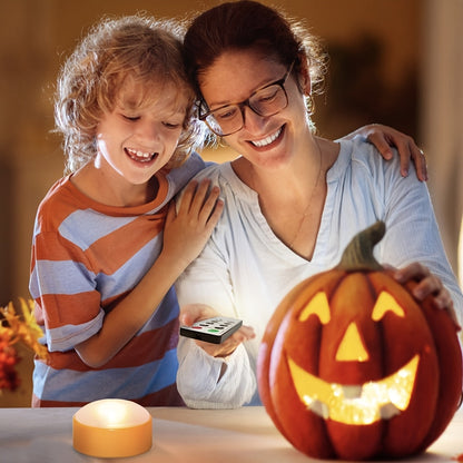 Flammeløse LED Græskarlys – Sikker, Batteridrevet Halloween-dekoration Halloween lys og holdere Tech Butik