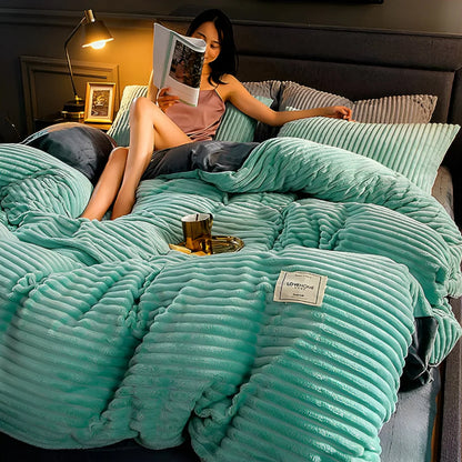 Dynebetræk Sengesæt med Pudebetræk – Ekstra Blødt, Varmt og Vaskbart Flannel duvet cover Tech Butik