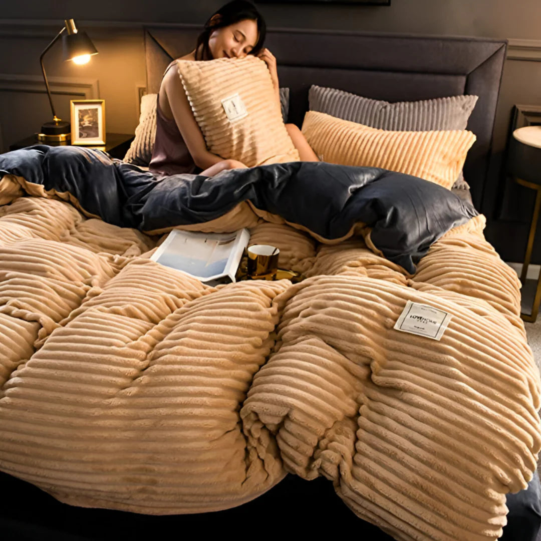 Dynebetræk Sengesæt med Pudebetræk – Ekstra Blødt, Varmt og Vaskbart Flannel duvet cover Tech Butik