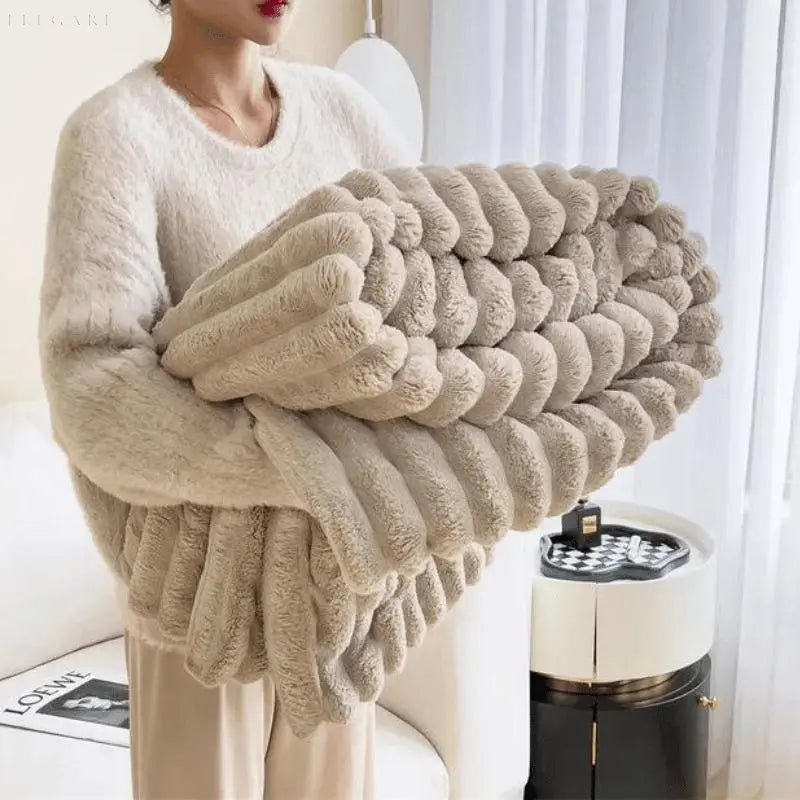 Superblød Fleece Tæppe Luksuriøst Faux Lammeuld Plaid til Varme & Komfort Sengetøj Tech Butik