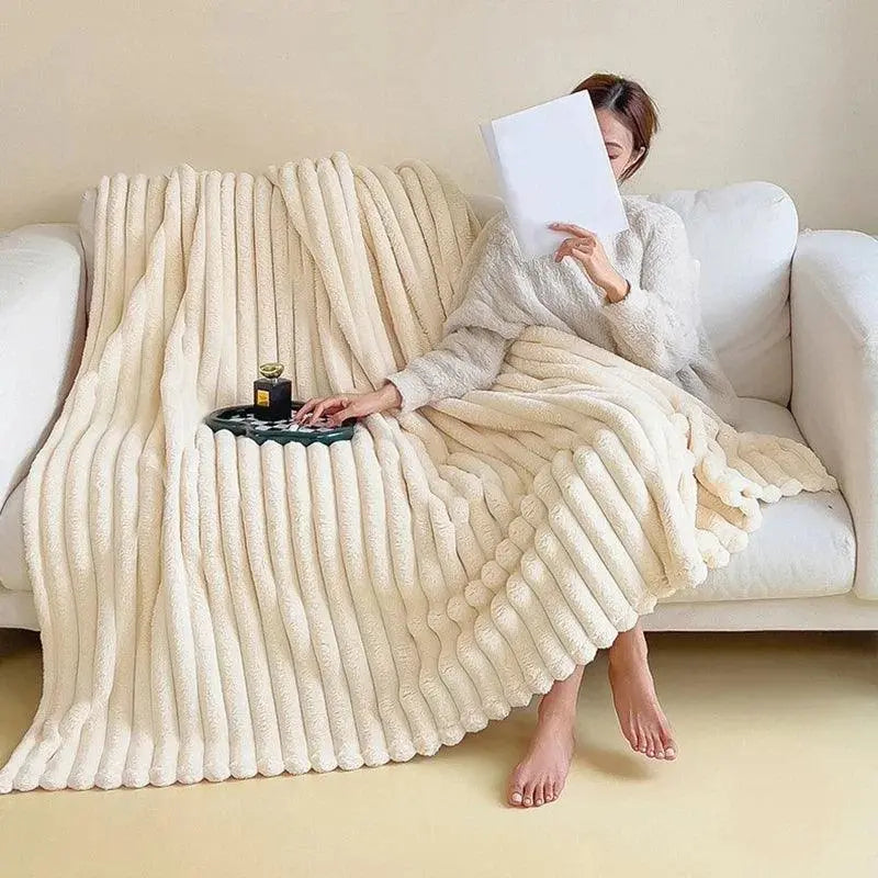 Superblød Fleece Tæppe Luksuriøst Faux Lammeuld Plaid til Varme & Komfort Sengetøj Tech Butik