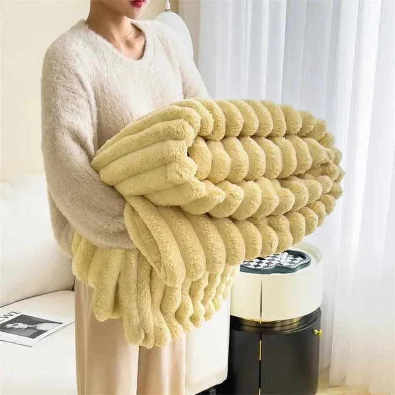 Superblød Fleece Tæppe Luksuriøst Faux Lammeuld Plaid til Varme & Komfort Sengetøj Tech Butik