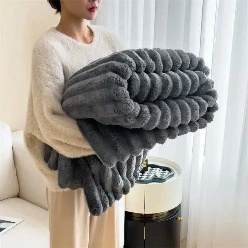Superblød Fleece Tæppe Luksuriøst Faux Lammeuld Plaid til Varme & Komfort Sengetøj Tech Butik
