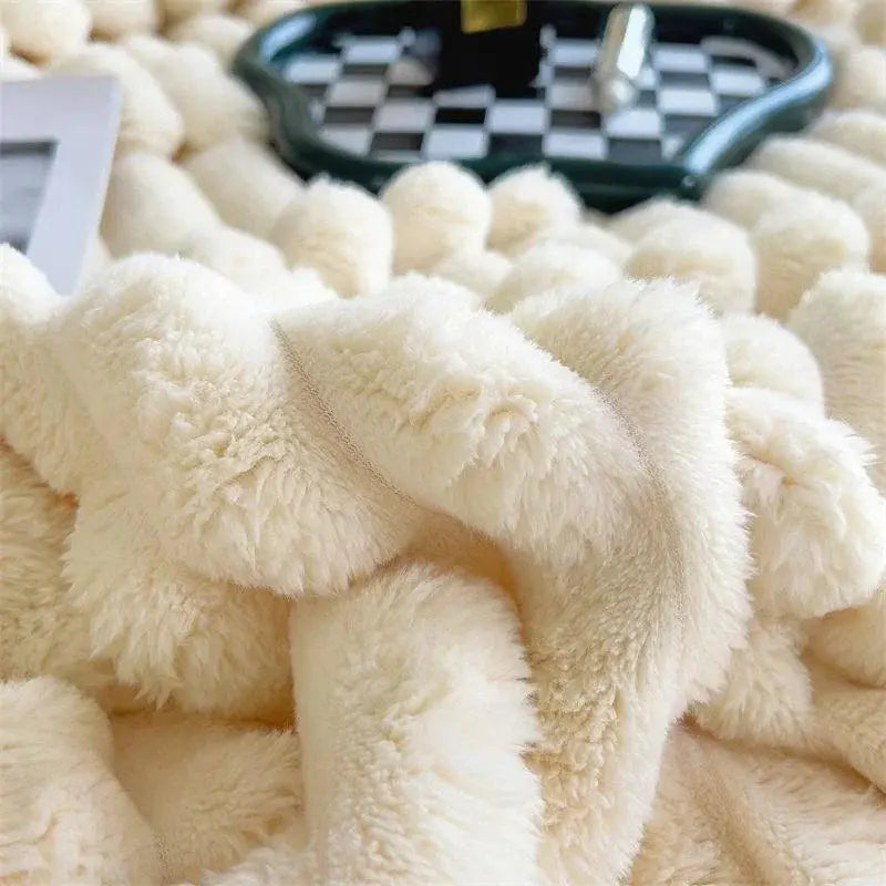 Superblød Fleece Tæppe Luksuriøst Faux Lammeuld Plaid til Varme & Komfort Sengetøj Tech Butik