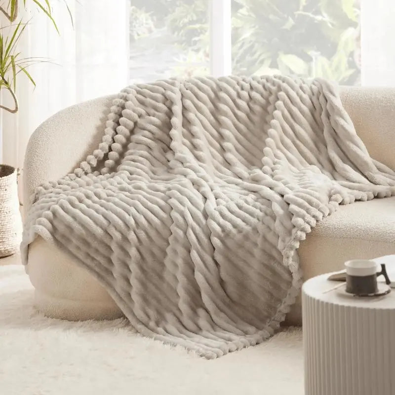 Superblød Fleece Tæppe Luksuriøst Faux Lammeuld Plaid til Varme & Komfort Sengetøj Tech Butik