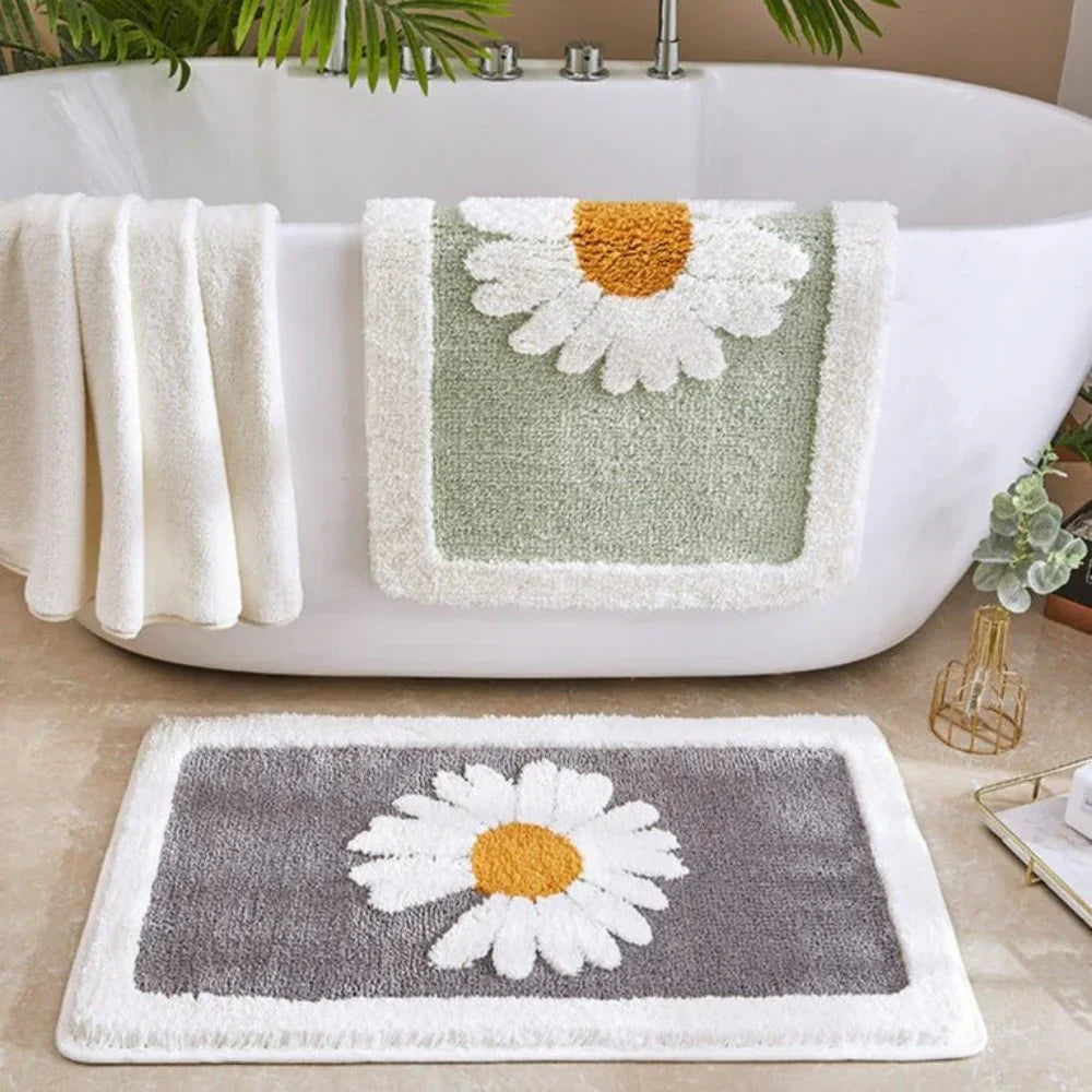 Blomstret Bademåtte – Skridsikker, Blød og Komfortabel til Daglig Brug Bathroom Accessories Tech Butik