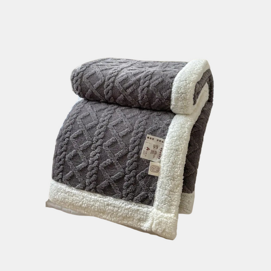 Fluffy Sherpa Fleece Tæppe – Ultra-blødt og Varmt Plaid til Afslapning Inde og Ude Tæpper & Plaider Tech Butik Anthracite 100x150cm