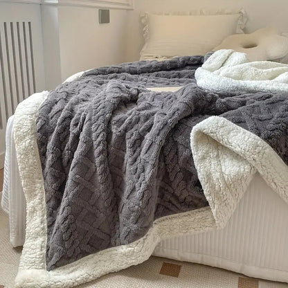 Fluffy Sherpa Fleece Tæppe – Ultra-blødt og Varmt Plaid til Afslapning Inde og Ude Tæpper & Plaider Tech Butik