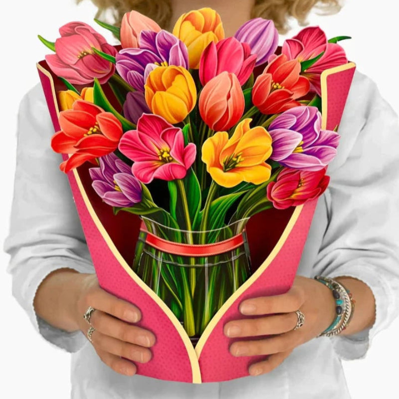 Forever Flower Bouquet 3D blomsterhilsen med kort Blomsterbuket Tech Butik