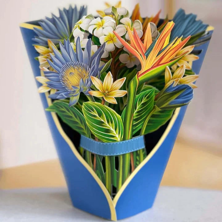Forever Flower Bouquet 3D blomsterhilsen med kort Blomsterbuket Tech Butik Tropisk Blomstring