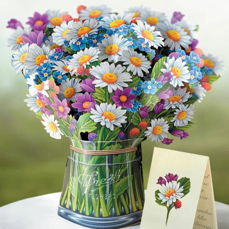 Forever Flower Bouquet 3D blomsterhilsen med kort Blomsterbuket Tech Butik Mark af Margueritter
