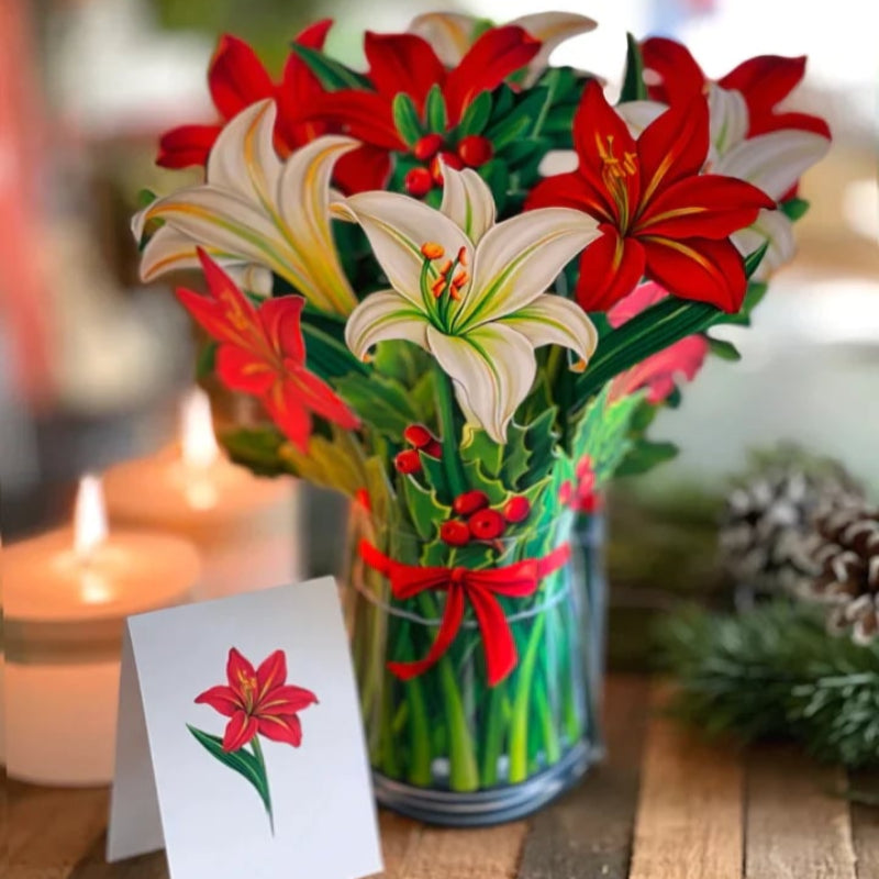 Forever Flower Bouquet 3D blomsterhilsen med kort Blomsterbuket Tech Butik Vinterglæde