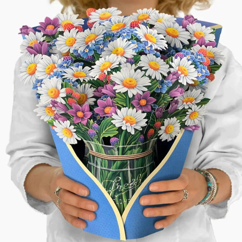 Forever Flower Bouquet 3D blomsterhilsen med kort Blomsterbuket Tech Butik
