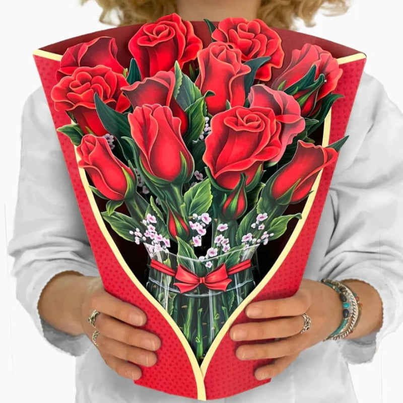 Forever Flower Bouquet 3D blomsterhilsen med kort Blomsterbuket Tech Butik