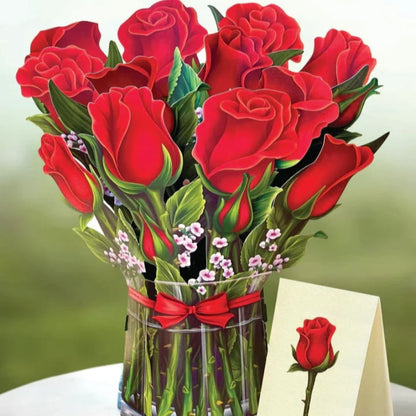 Forever Flower Bouquet 3D blomsterhilsen med kort Blomsterbuket Tech Butik