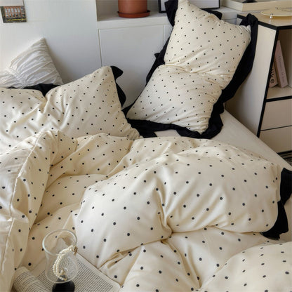 Elegant Sengetøjssæt med Prikker – Blødt, Stilfuldt & Vintage-Inspireret Bed Sets Tech Butik