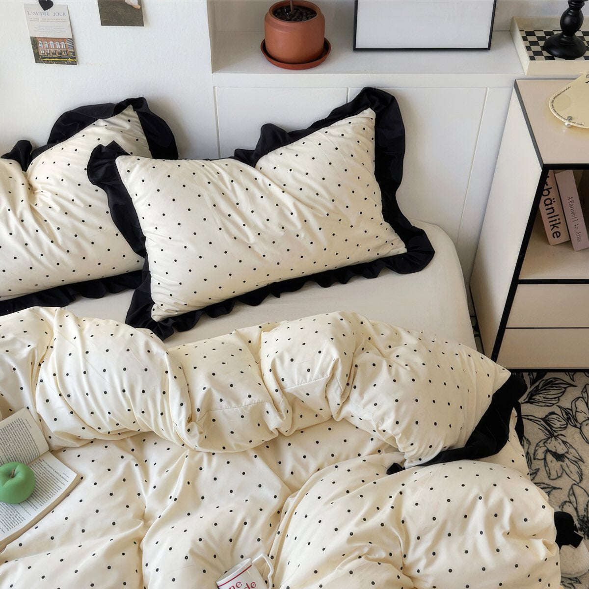 Elegant Sengetøjssæt med Prikker – Blødt, Stilfuldt & Vintage-Inspireret Bed Sets Tech Butik