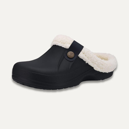 Fuzzy Clog Mules – Komfort møder funktionalitet Træsko Tech Butik Sort Hvid 6