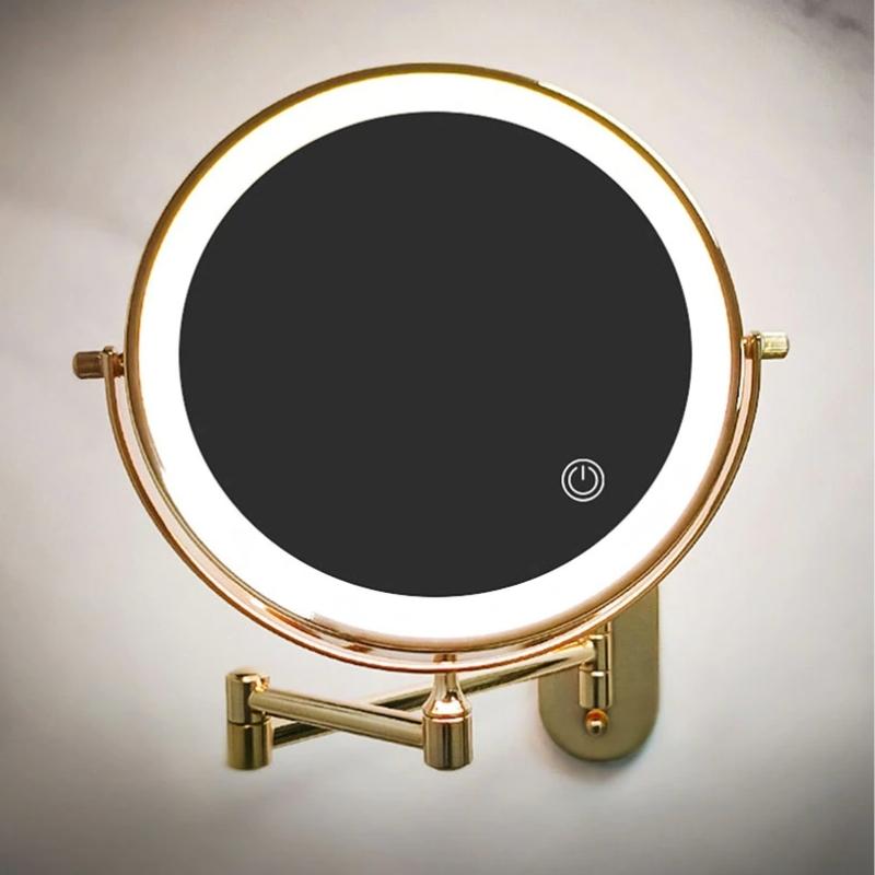 Genopladelig LED spejllampe med 5x forstørrelse og bærbar skønhedspartner til fejlfri makeup Spejle Tech Butik