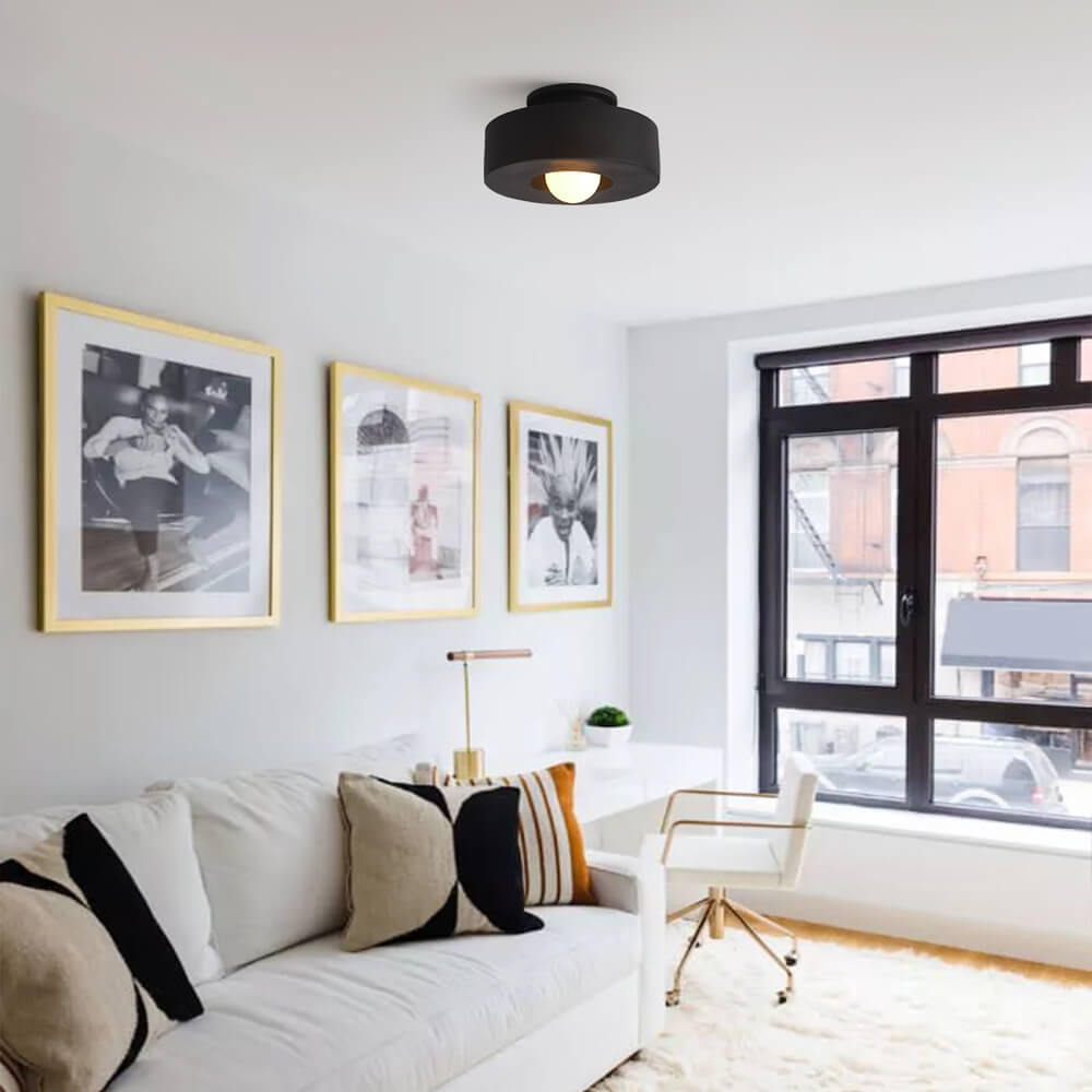 Geometrisk Cylindrisk Loftlys i Keramik – Moderne Wabi-Sabi Design til Stuen Belysning Tech Butik