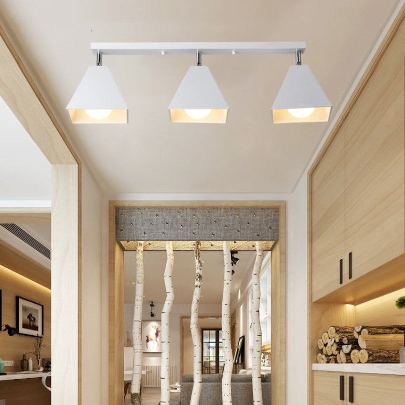 Geometrisk Halvmonteret Loftlampe til Moderne Rum Loftlamper Tech Butik Hvid 3