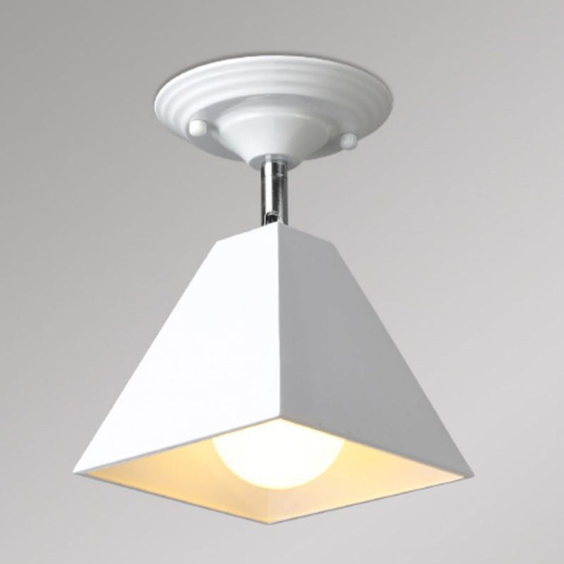 Geometrisk Halvmonteret Loftlampe til Moderne Rum Loftlamper Tech Butik Hvid 1