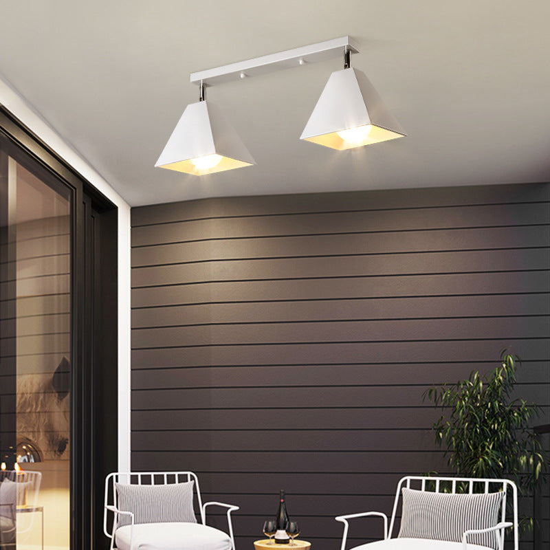 Geometrisk Halvmonteret Loftlampe til Moderne Rum Loftlamper Tech Butik Hvid 2