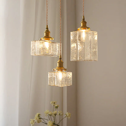 Geometrisk design med tekstureret glaspendellampe Pendellampe Tech Butik